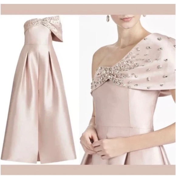 $1095 NWT Sachin & Babi Blush Gown Crystal Embellished - Picture 1 of 8